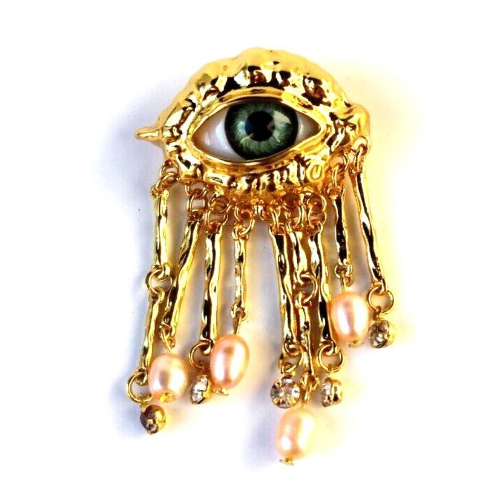 New Evil Eye Tear Brooch Pin Trendy Style Tassels Badge Delicate Brooch Jewelry
